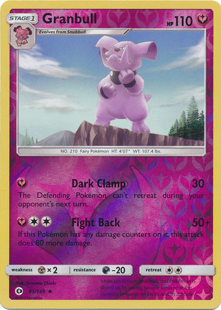 Sun & Moon - 091/149 - Granbull - Reverse Holo