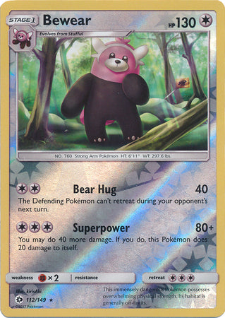Sun & Moon - 112/149 - Bewear - Reverse Holo