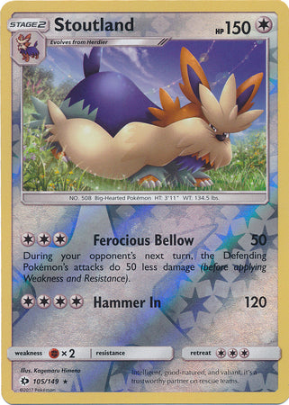Sun & Moon - 105/149 - Stoutland - Reverse Holo