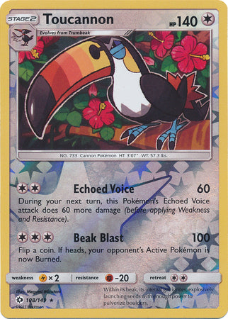Sun & Moon - 108/149 - Toucannon - Reverse Holo