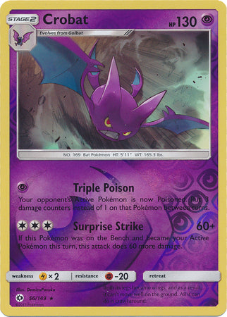 Sun & Moon - 056/149 - Crobat - Reverse Holo