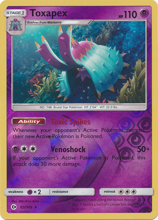 Sun & Moon - 063/149 - Toxapex - Reverse Holo