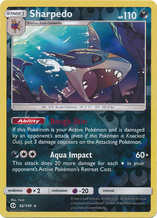 Sun & Moon - 082/149 - Sharpedo  - Reverse Holo