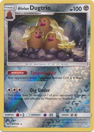 Sun & Moon - 087/149 - Alolan Dugtrio - Reverse Holo
