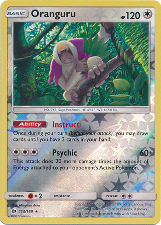 Sun & Moon - 113/149 - Oranguru - Reverse Holo