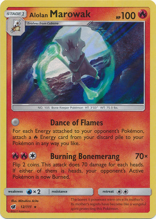 Crimson Invasion - 012/111 - Alolan Marowak - Holo