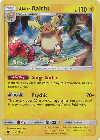 Crimson Invasion - 031/111 - Alolan Raichu - Holo