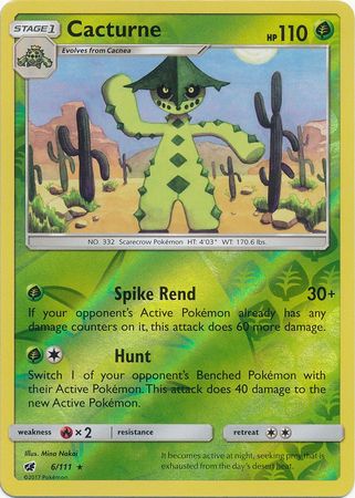 Crimson Invasion - 006/111 - Cacturne - Reverse Holo