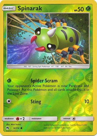 Lost Thunder - 009/214 - Spinarak - Reverse Holo