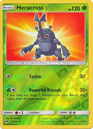 Lost Thunder - 018/214 - Heracross - Reverse Holo