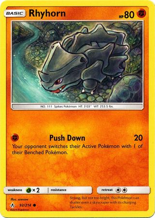 Unbroken Bonds - 092/214 - Rhyhorn