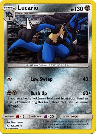 Unbroken Bonds - 126/214 - Lucario - Holo