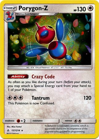 Unbroken Bonds - 157/214 - Porygon-Z - Holo