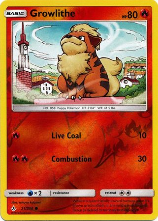 Unbroken Bonds - 021/214 - Growlithe - Reverse Holo