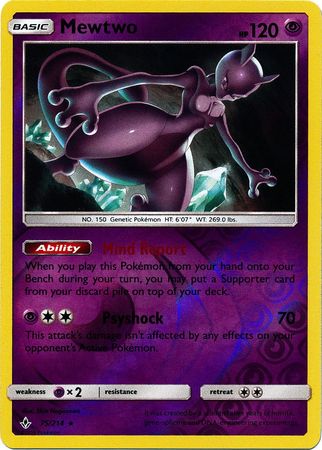 Unbroken Bonds - 075/214 - Mewtwo - Reverse Holo