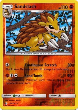 Unbroken Bonds - 084/214 - Sandslash - Reverse Holo