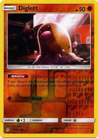 Unbroken Bonds - 085/214 - Diglett - Reverse Holo