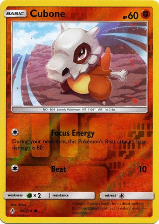 Unbroken Bonds - 090/214 - Cubone - Reverse Holo