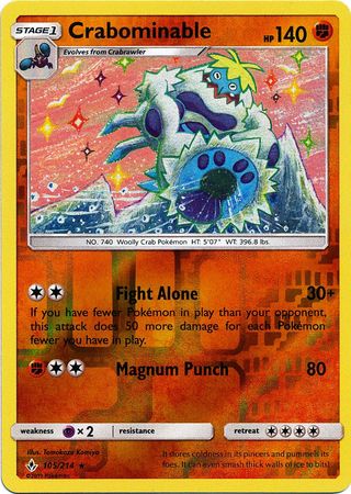Unbroken Bonds - 105/214 - Crabominable - Reverse Holo
