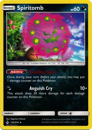 Unbroken Bonds - 112/214 - Spiritomb - Reverse Holo