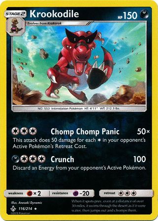 Unbroken Bonds - 116/214 - Krookodile - Reverse Holo