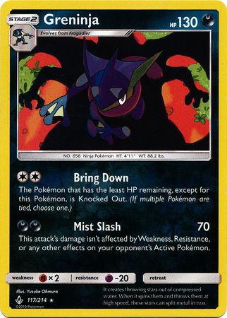 Unbroken Bonds - 117/214 - Greninja - Reverse Holo