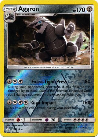Unbroken Bonds - 125/214 - Aggron - Reverse Holo
