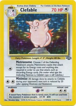 Jungle - 001/064 - Clefable - Holo (Near Mint)