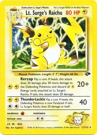 Gym Challenge - 011/132 - Lt. Surge's Raichu - Holo