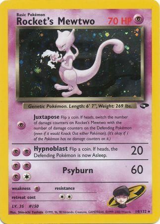 Gym Challenge - 014/132 - Rocket's Mewtwo - Holo