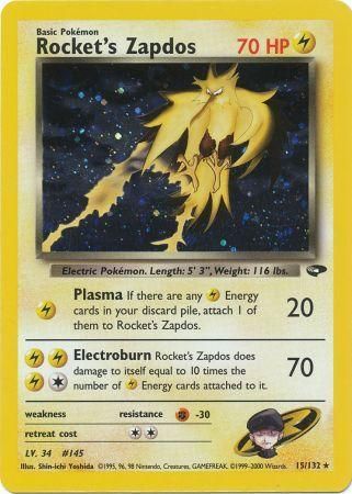 Gym Challenge - 015/132 - Rocket's Zapdos - Holo