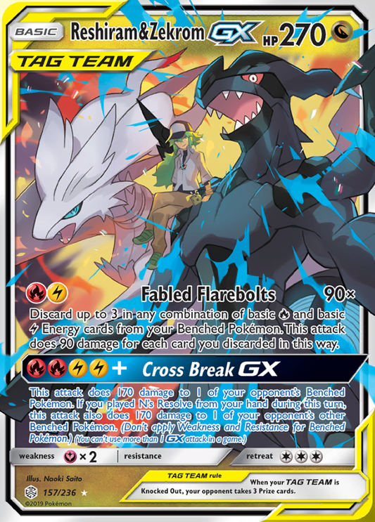Cosmic Eclipse - 157/236 - Reshiram &amp; Zekrom GX (Tag Team)