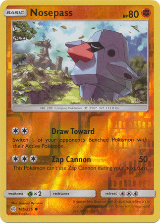 Cosmic Eclipse - 106/236 - Nosepass - Reverse Holo