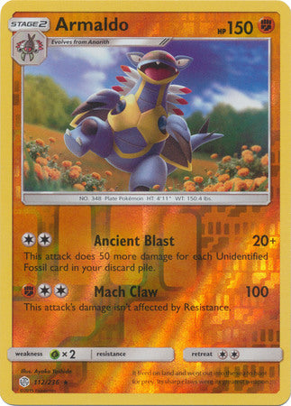 Cosmic Eclipse - 112/236 - Armaldo - Reverse Holo