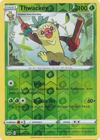Sword & Shield - 012/202 - Thwackey - Reverse Holo