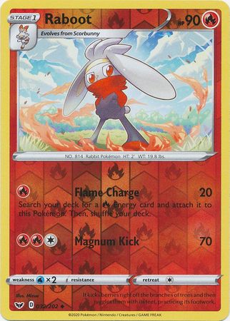 Sword & Shield - 032/202 - Raboot - Reverse Holo