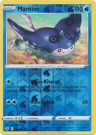 Sword & Shield - 052/202 - Mantine - Reverse Holo