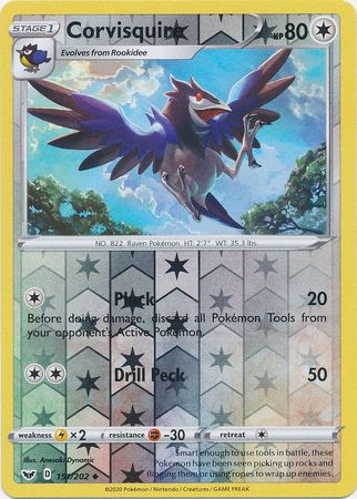 Sword & Shield - 151/202 - Corvisquire - Reverse Holo