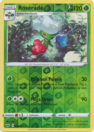 Sword & Shield - 004/202 - Roserade - Reverse Holo