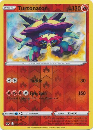 Sword & Shield - 029/202 - Turtonator - Reverse Holo