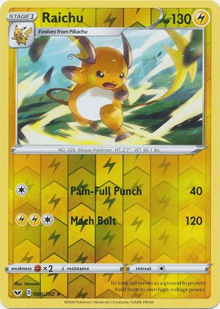 Sword & Shield - 066/202 - Raichu - Reverse Holo