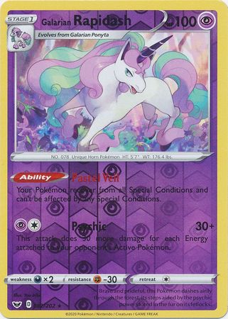 Sword & Shield - 082/202 - Galarian Rapidash - Reverse Holo