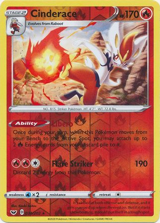 Sword & Shield - 034/202 - Cinderace - Reverse Holo