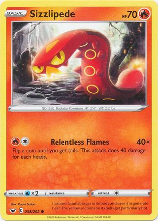 Sword & Shield - 038/202 - Sizzlipede