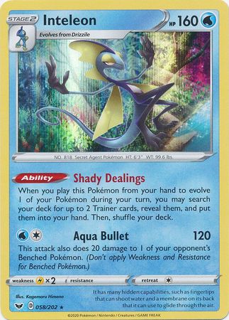 Sword & Shield - 058/202 - Inteleon - Holo