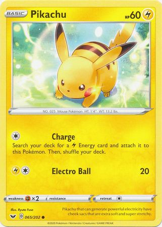 Sword & Shield - 065/202 - Pikachu