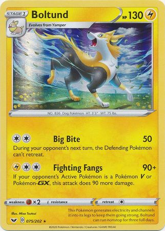 Sword & Shield - 075/202 - Boltund - Holo