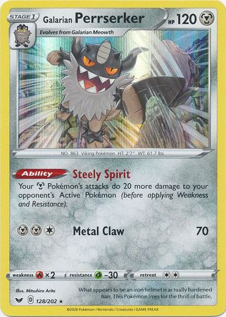 Sword & Shield - 128/202 - Galarian Perrserker - Holo