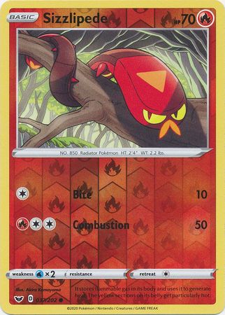 Sword & Shield - 037/202 - Sizzlipede - Reverse Holo