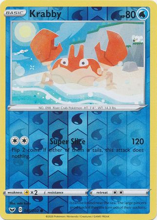 Sword & Shield - 043/202 - Krabby - Reverse Holo